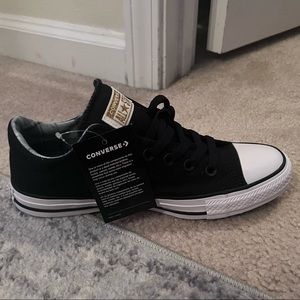 Black All Star Converse with Gold Logo